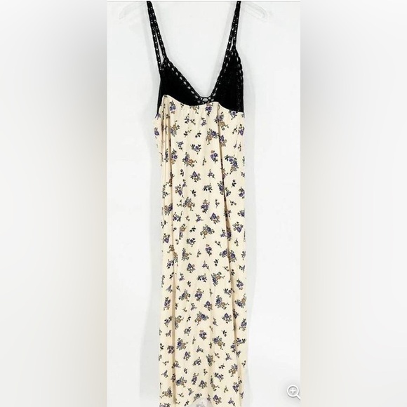 ZARA Satin Crochet Maxi Dress size small - Picture 2 of 7